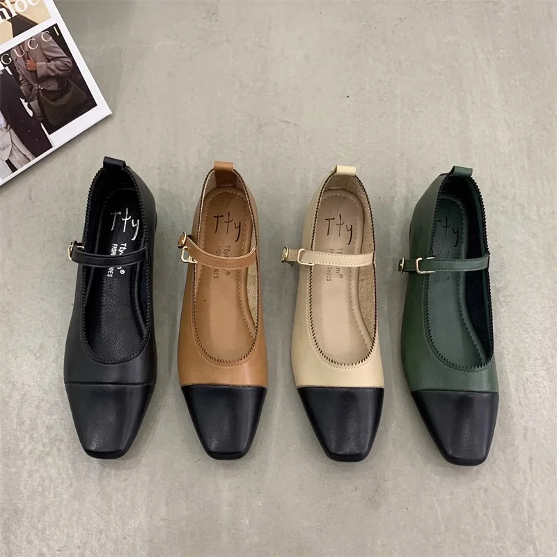 New Fashion France Stylish Square Toe Slip On Butterfly Knot Flat Shoes Elegant Buckle Mix Color Lady Flats Soft Boat Loafers