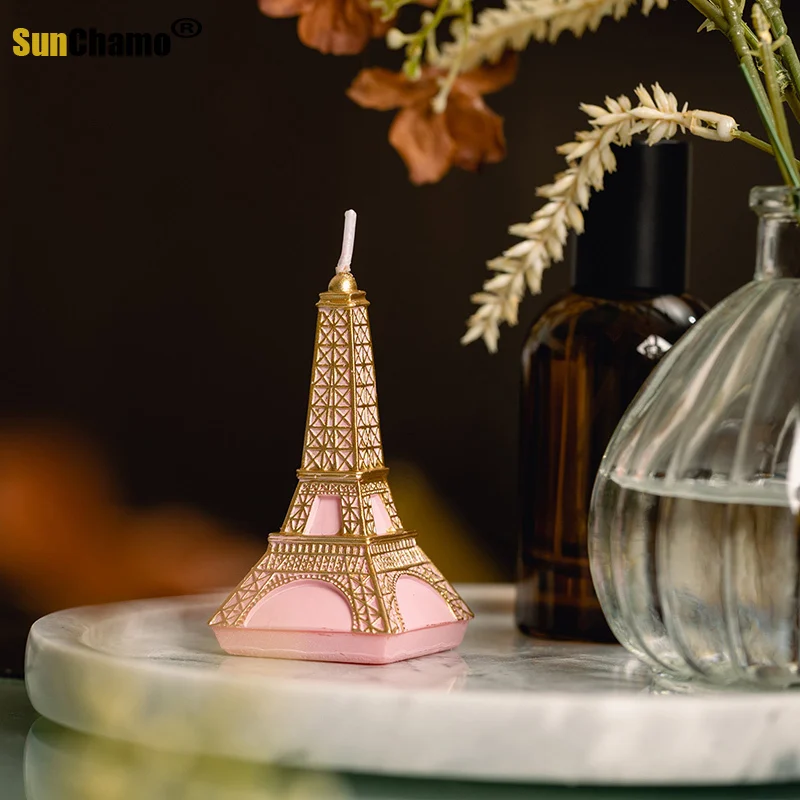 7pcs Wedding Birthday Candles Romantic Wedding Eiffel Tower Wedding Decoration Scented Flameless Birthday Candles Cake DIY Gifts image 4