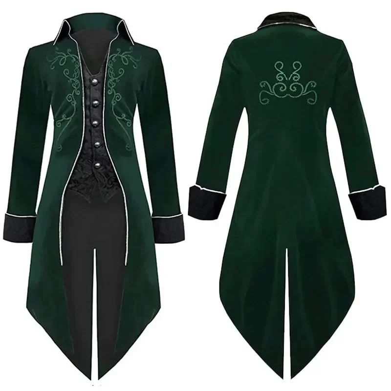 

New European And American Medieval Suede Mid-Length Tuxedo