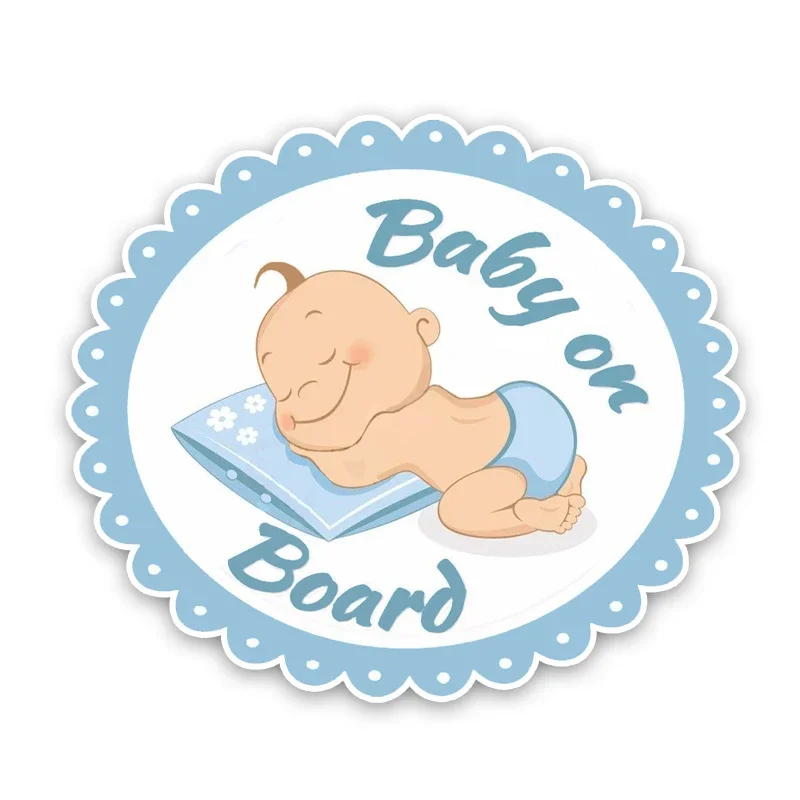 Cartoon Lovely Car Sticker High Quality In Sleep Graphic BABY ON BOARD Decoration Warning 14.4*12.5CM