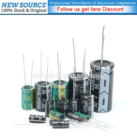 50V 0.1uf 0.22uf 0.33uf 0.47uf 1uf 2.2uf 3.3uf 4.7uf 6.8uf 10uf 22uf 33uf 47uf 68uf 100uf 470uf 1000uf 2200uf 4700uf Capacitors