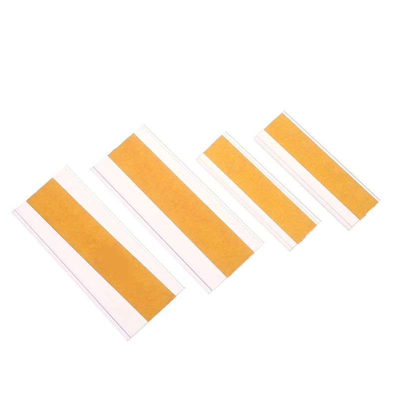 50Pcs Self Adhesive Price Tag Holder Supermarket Price Signs Price Tag Display Shelf Price Label Holder Clear PVC