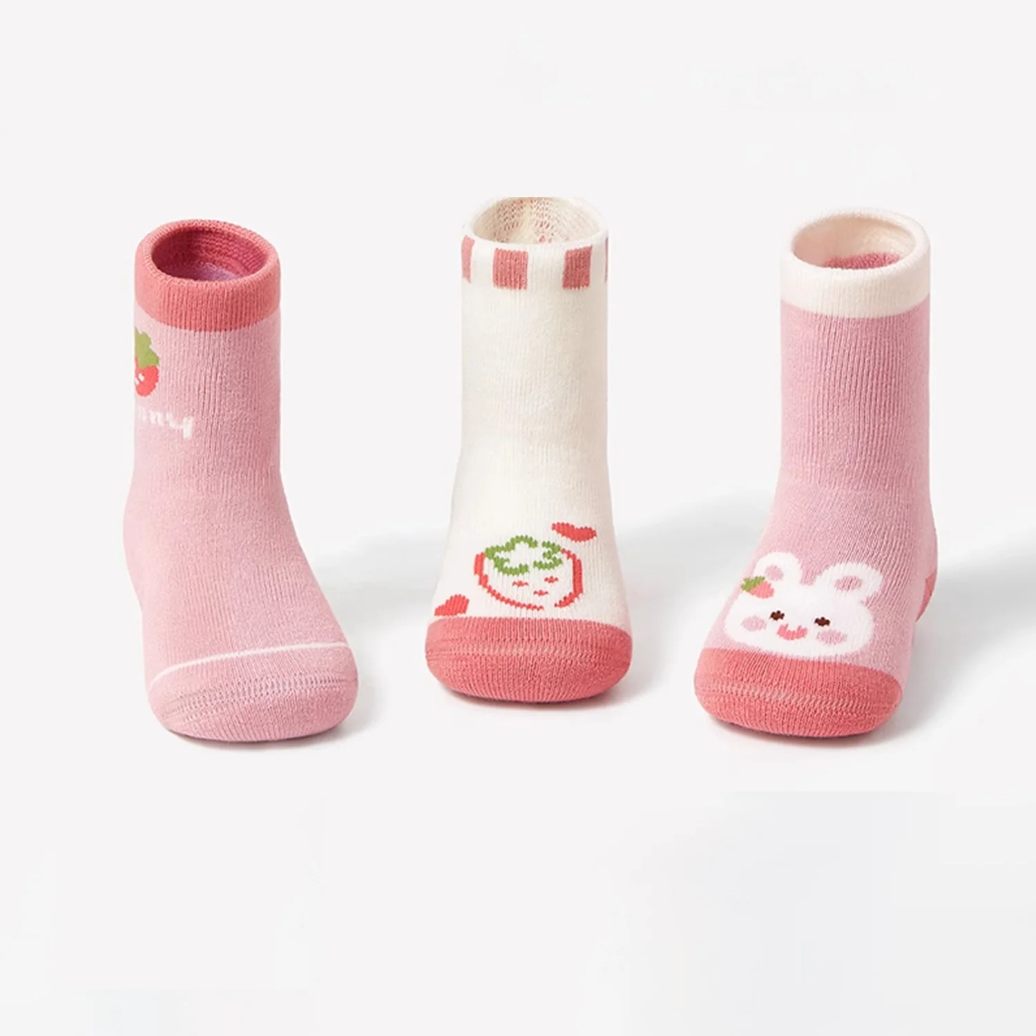 3 Pairs Newborn Baby Knit Socks Thick Warm Soft Skin-friendly Children's Socks Cute Printed Winter Boys/Girls Infant Socks 0-12M