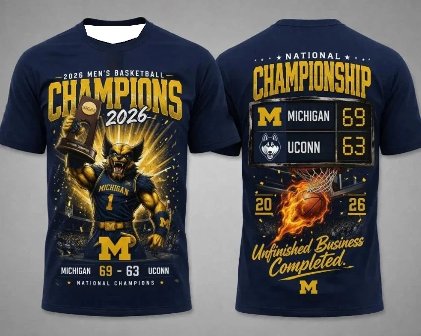 Camiseta Masculina Michigan Wolverines 2026 NCAA para Família - Edição Estrela do Jogo, Ideal para Uso Diário e Treino