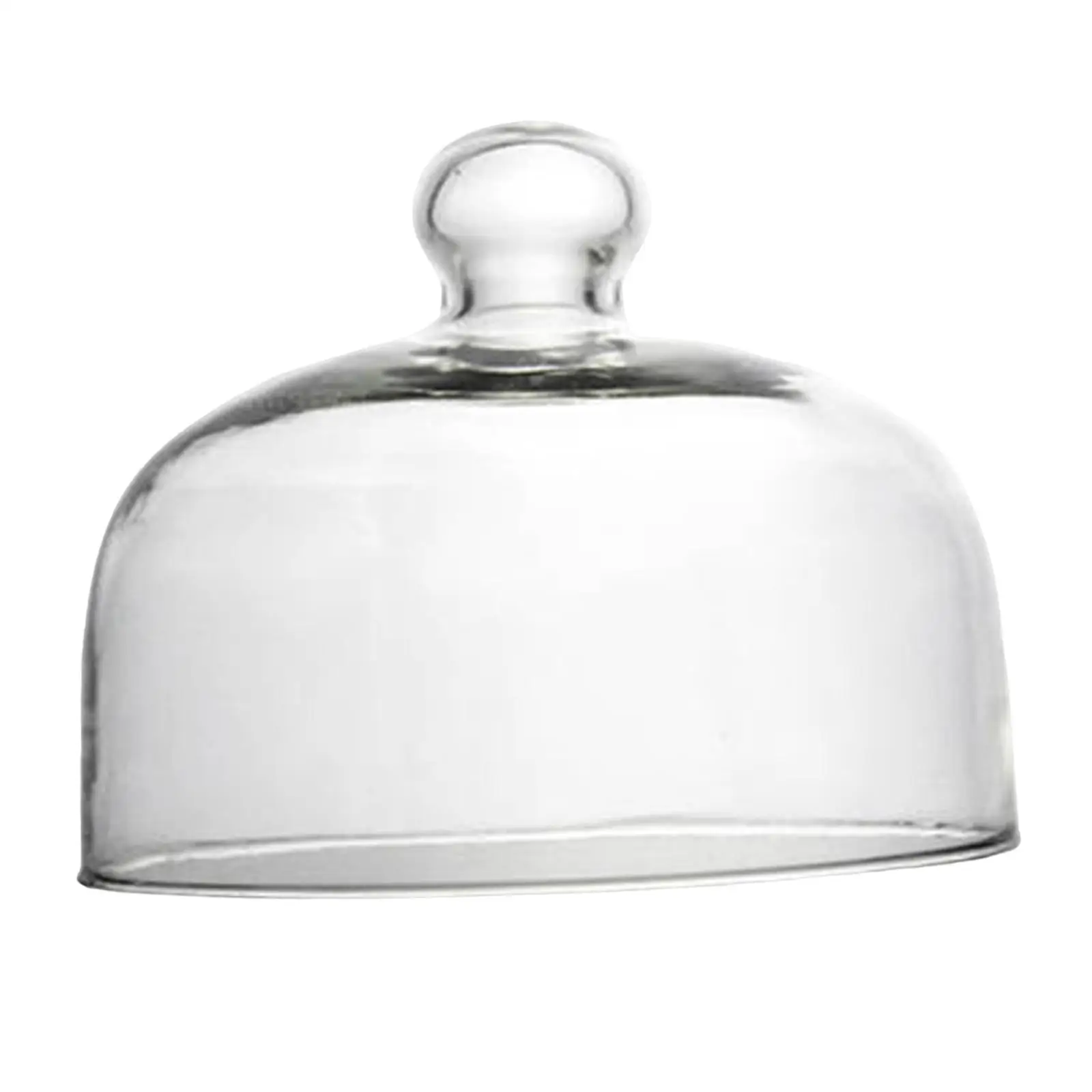 Clear Glass Cake Dome Dessert Cover Reusable Food Cloche Pastry Lid Plate Cover for Kitchen Party Display