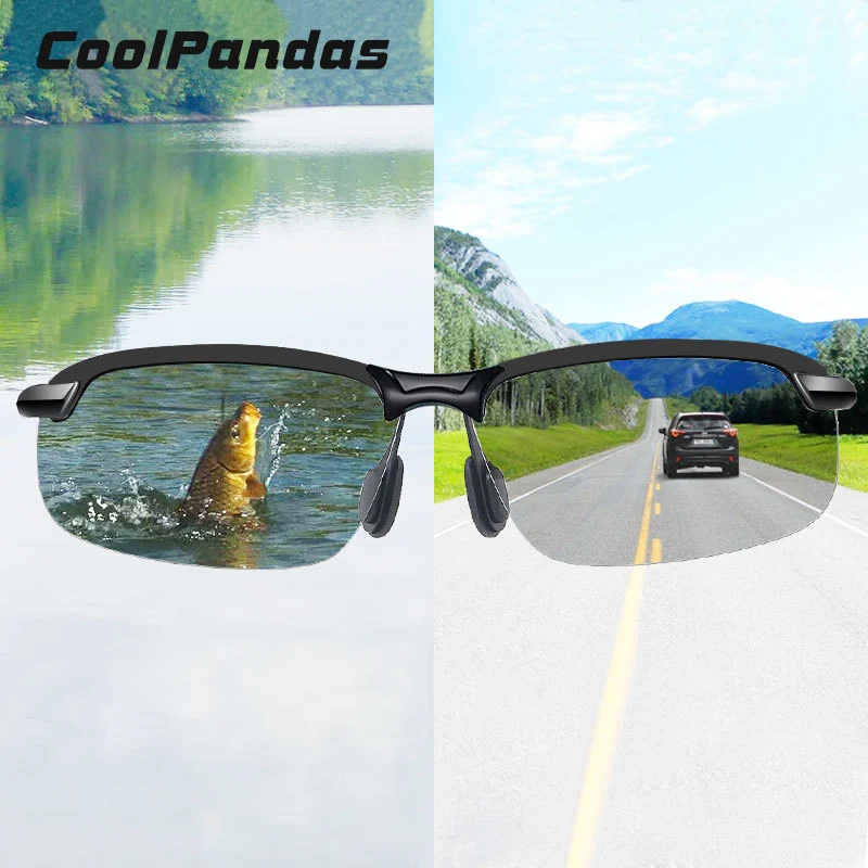 Photochromic Fishing Sunglasses Men Polarized Chameleon Glasses Male Sun Glasses Day Night Vision Driving Eyewear Gafas Male