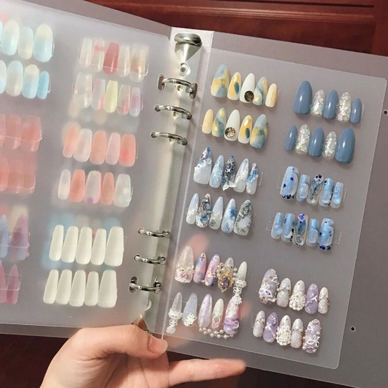 New Easy Nail Painting Practice Design Book Manicure Design Tip PVC Storage Display Albums Nails Sample Display Tool