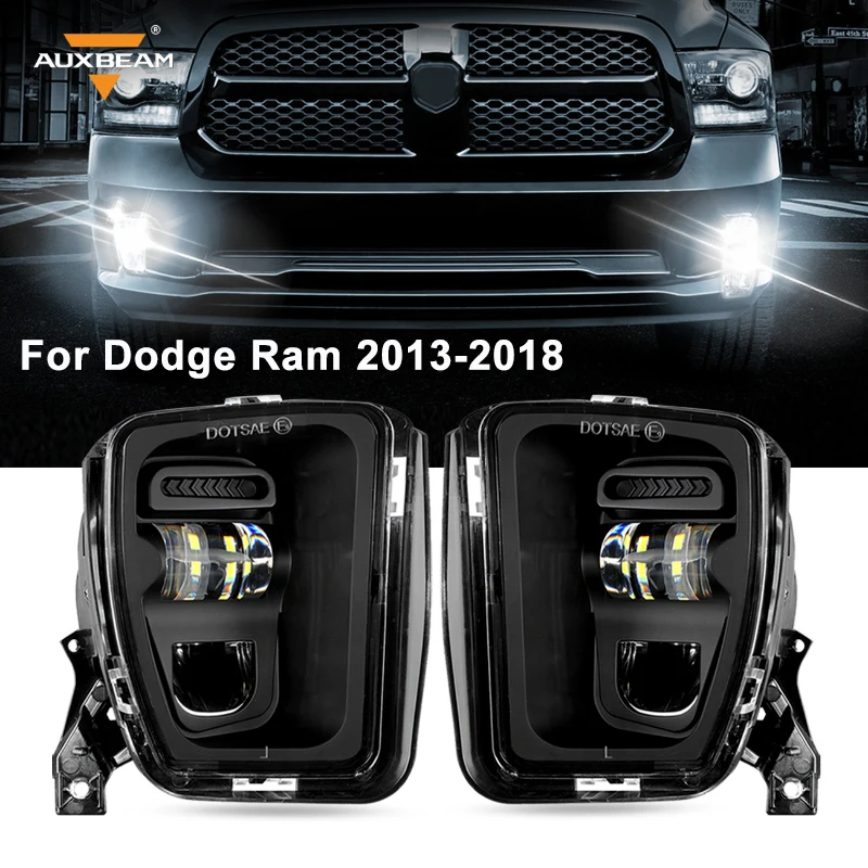 1 Pair New Version Car Front Bumper Driving Fog Lights for Dodge Ram 1500 2013-2018