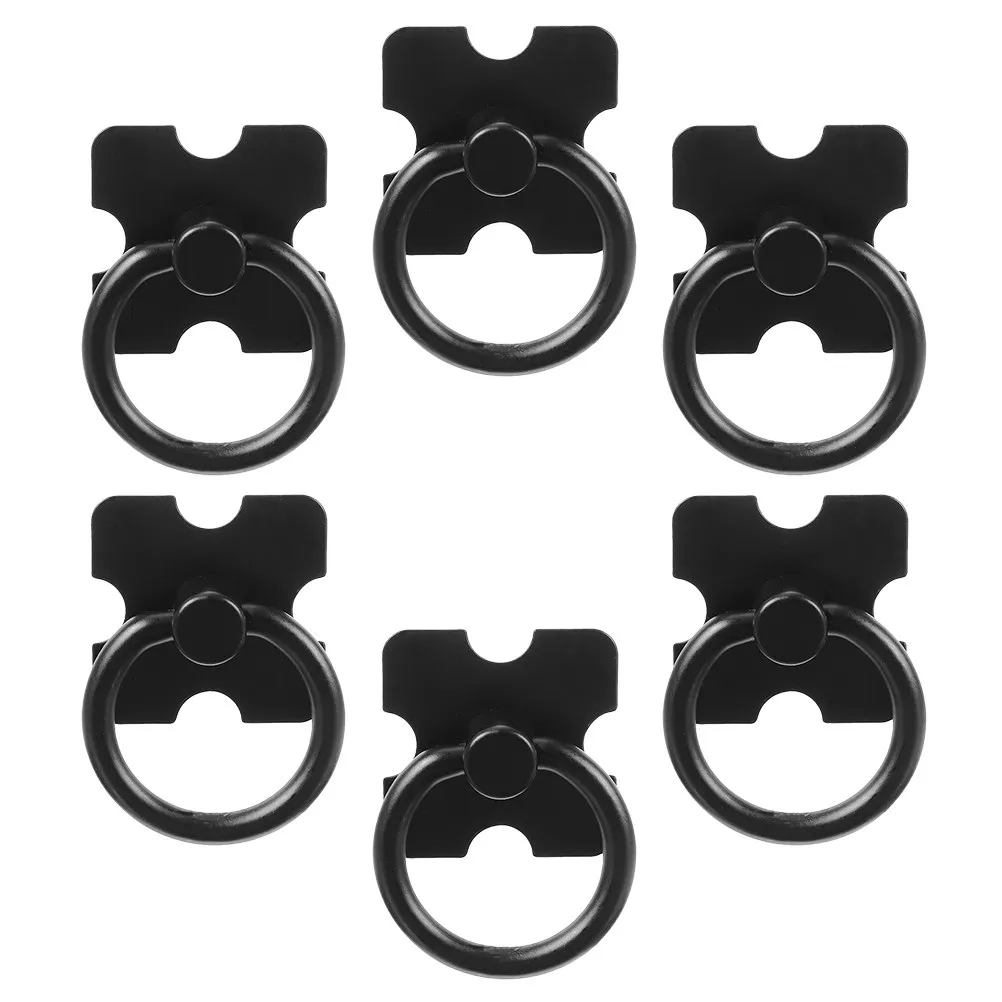 6Pcs Black Ring Cabinet Handles Modern Creative Shape for Furniture Dresser Drawer Cupboard Pulls Metal Drawer Handles
