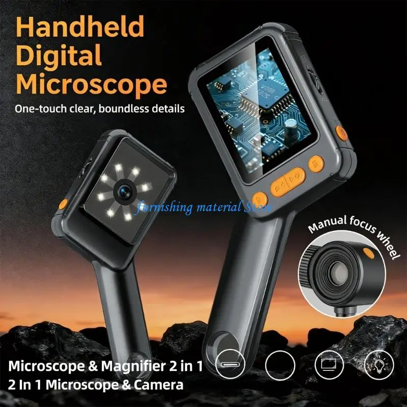 Y5GD Industrial Digital Microscope 2.8 Inch Screen High Magnification Adjustable Lighting Suitable for Electronics Inspection