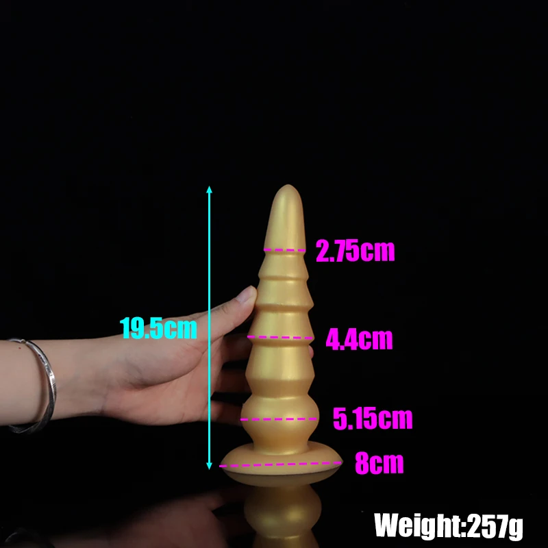 2 Size Tower shaped Huge Anal Plug Dildos Sex Product Big Butt Plug Soft Penis Anal Dilator Stimulate Vagina and Anus Sex Toys