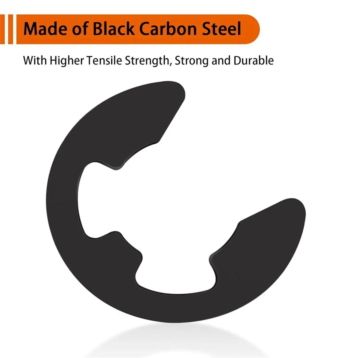 

580PCS Black Carbon Steel E-Clip Kit,10 Sizes External Retaining Rings(M1.5-M10) for Bearings, Gears, Pulleys