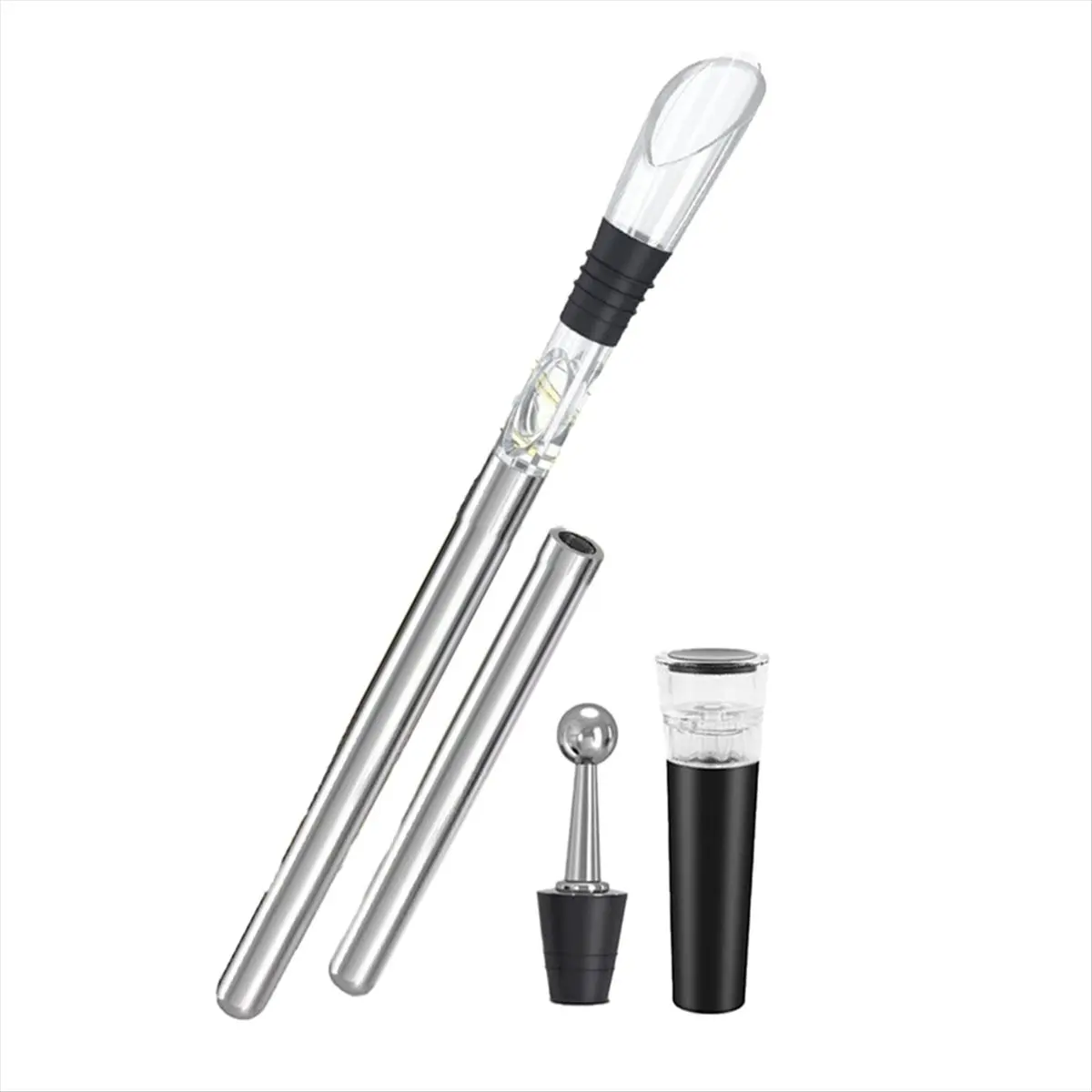 2026 Trend 4 In1 Wine Cooling Stick Bottle Cooler Decanter Wine Accessories Stainless Steel for Men Women Wine Lovers