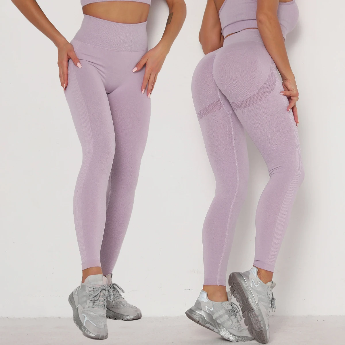 

Seamless Knitted Smile Yoga Pants Breathable Perspire Fitness Sports Women Leggings Sexy Peach Buttocks Quick Drying Yoga Pants