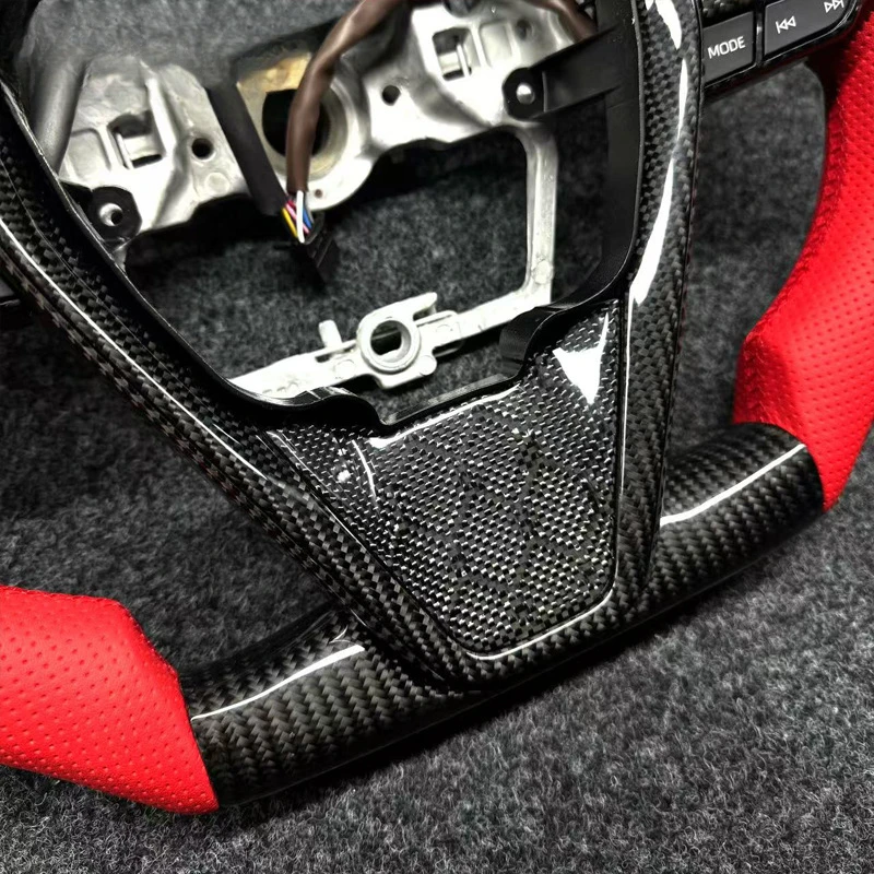 For Toyota Camry Modified F1 Style Bull Horn Carbon Fiber Racing Steering Wheel With  Horn Cover