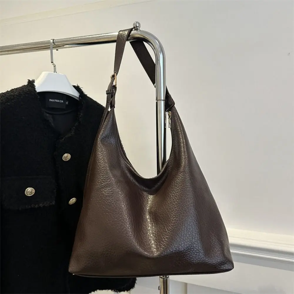 Trendy Designer Leather Tote Bag Casual Simple Shoulder Bag Messenger High Capacity Commuting Sling Bag Handbags