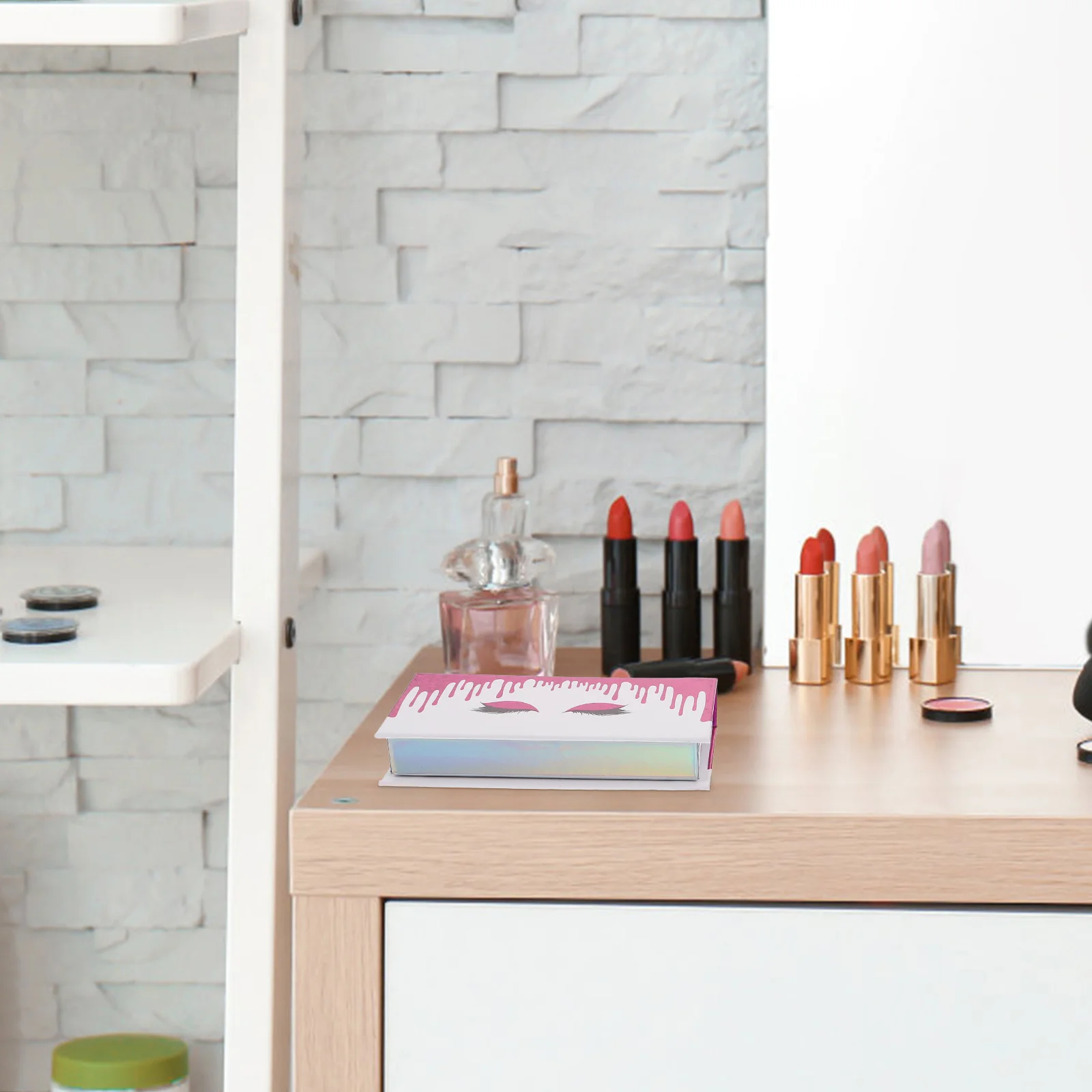 2 Stück Behälter für falsche Wimpern, niedliches Muster, Wimpernhalter, große Kapazität, ideal für Reisen und Reisen