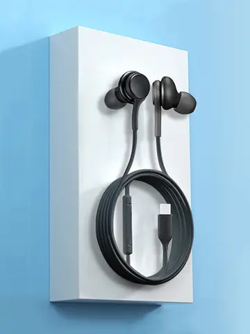 Type C Wired Earphone For Samsung Galaxy S24 S23 S22 S21 Ultra Plus Fe 3.5mm Earbud Headphones For A54 A34 A53 Phone Accessories