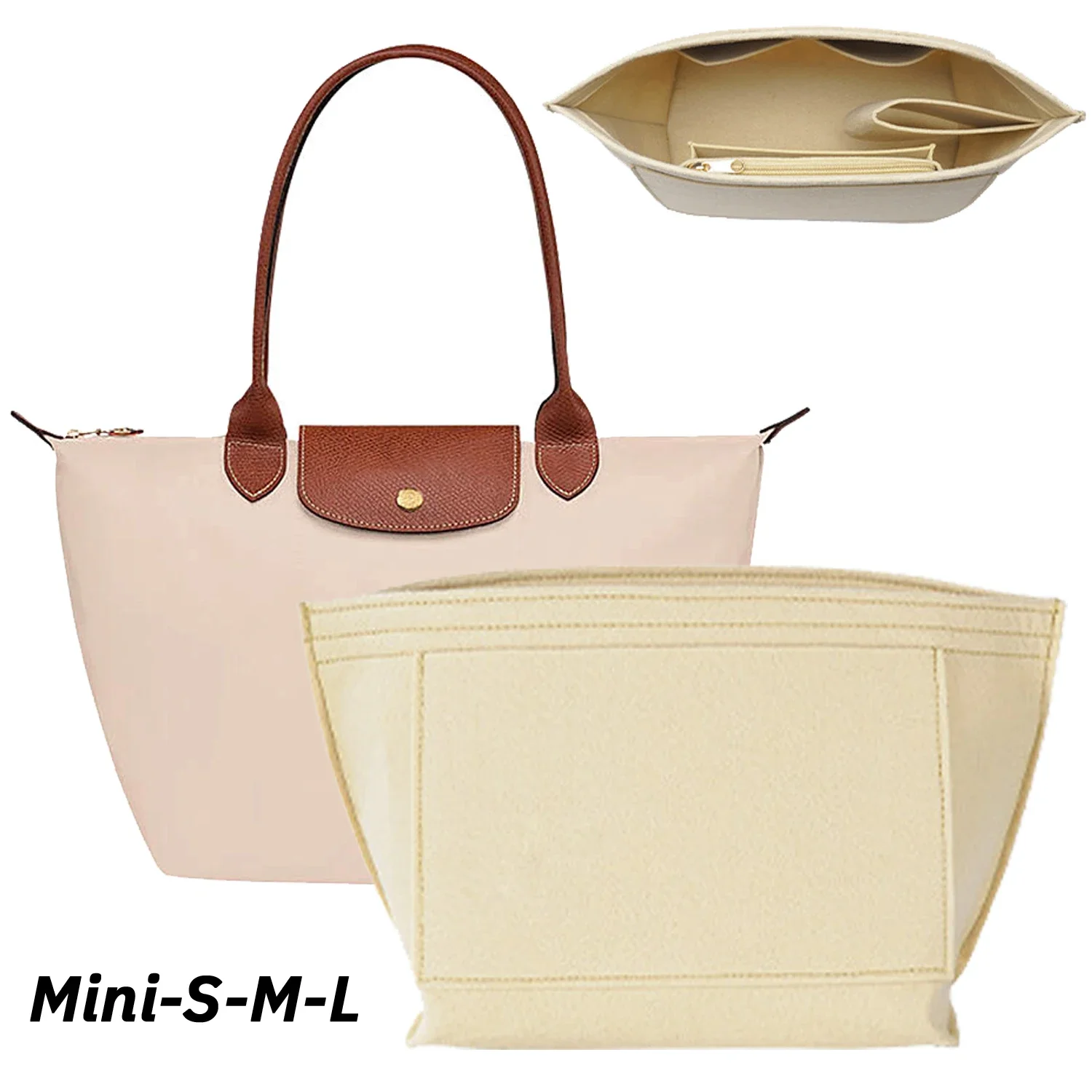 

Bag Organizer For Longchamp Large Mini Size Totes Bag Storage Bag Liner Bags Felt Purse Insert Handbag Liner Bags Accessories