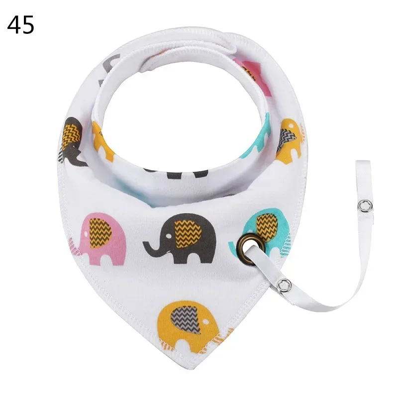 Baby Bibs Cotton Baby Feeding Apron Cute Baby Girls Boys Cartoon Feeding Scarf Bib Collar Bib Burp Cloth with Pacifier Chain