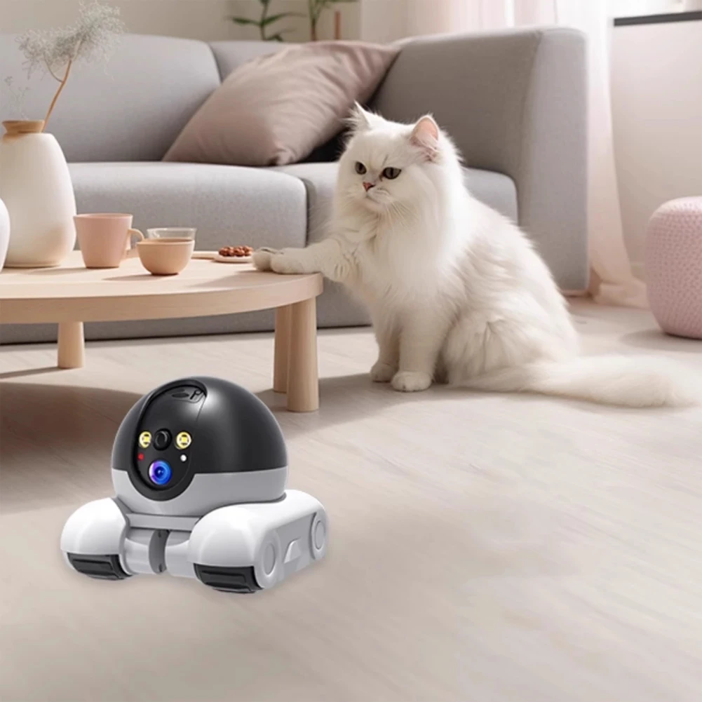 DT81 Smart Home Security4K PTZ Robot Two-Way Audio Color Night Vision Surveillance Baby Pets Monitor Dual Lens Camera US Plug