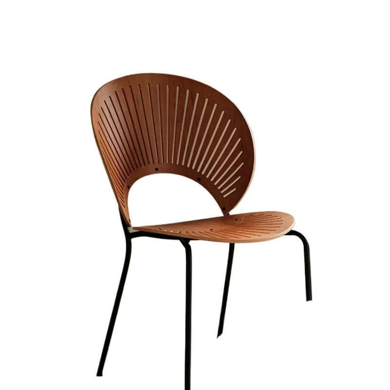

Nordic dining chair ho me vintage furniture ins Internet ce ebrity sun ch ai r leather ch air creative simple shell ch air