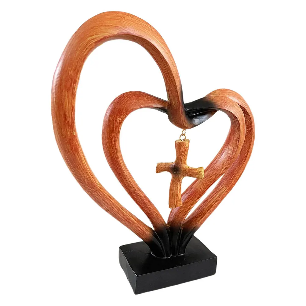 

Heart Statue Resin Craft for Valentine's Day Wedding Party Decor Desktop Bedroom Study Room Ornament Bright Design