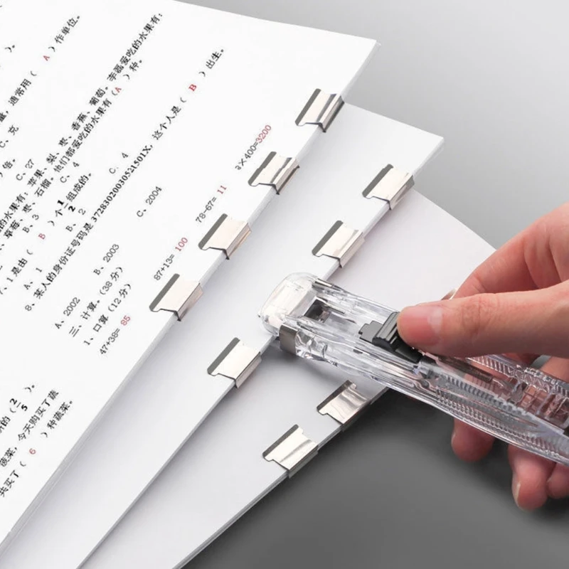 Clam Clip Dispenser Clamp Stapler Push Paper Clips Paper Clip Dispenser for File Dropship