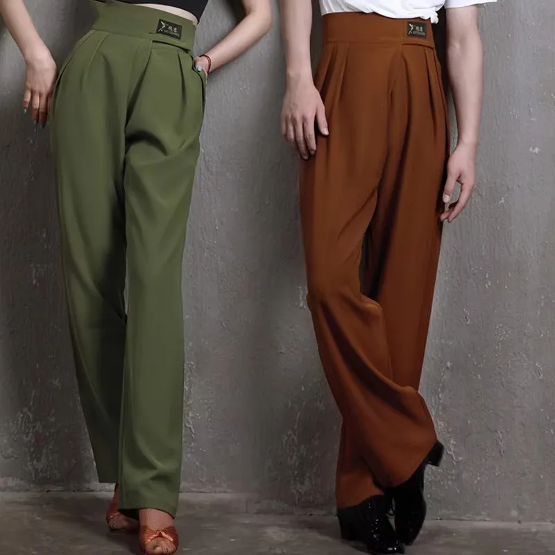 

Latin Dance Pants For Women National Standard Exercise Couple Pants Chacha Rumba Tango Men Latin Performance Trousers DN8818