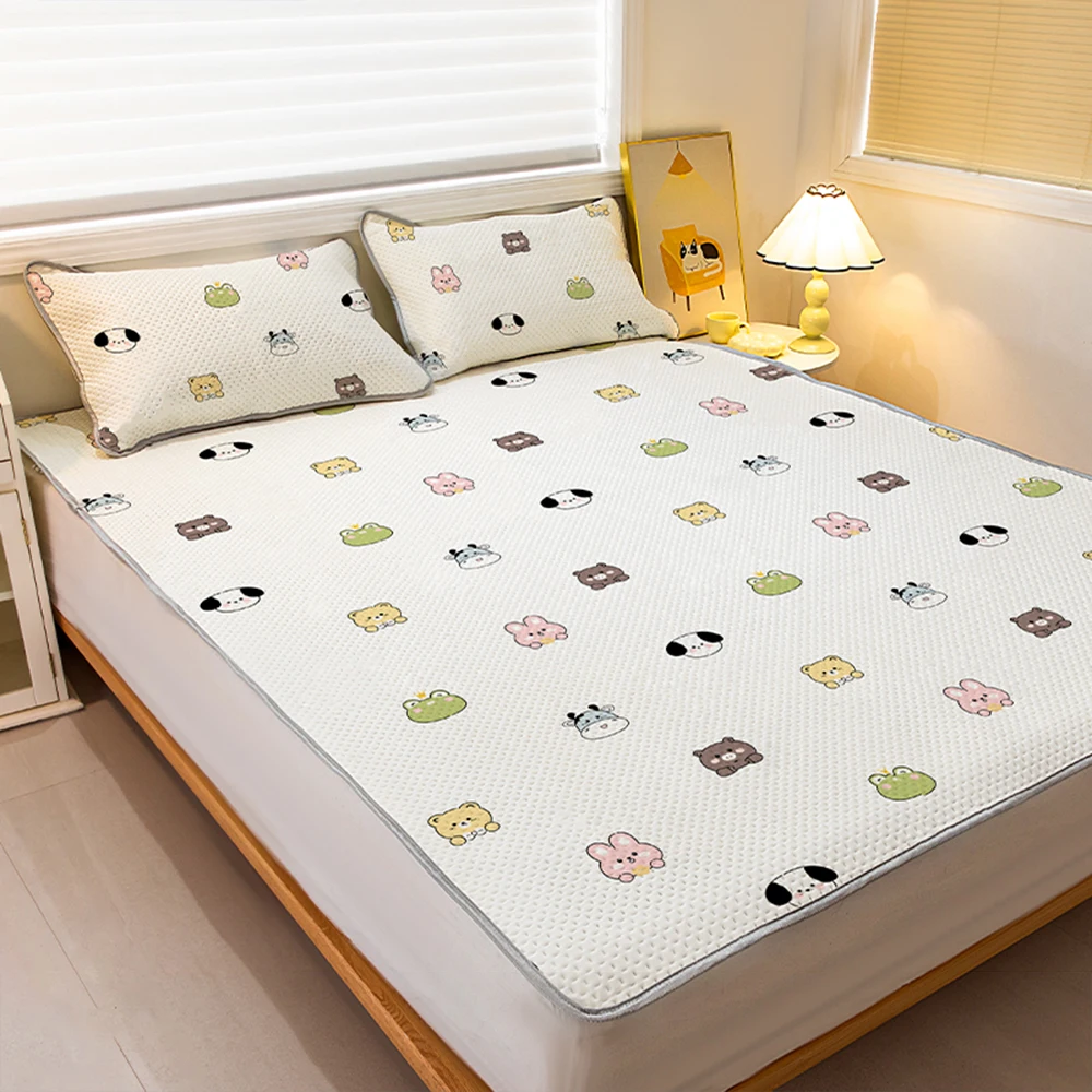 YanYangTian Summer Cartoon Pattern Bed cover Thin Mattress Bedding Cover Pet Mat Ground Mat Dust mat