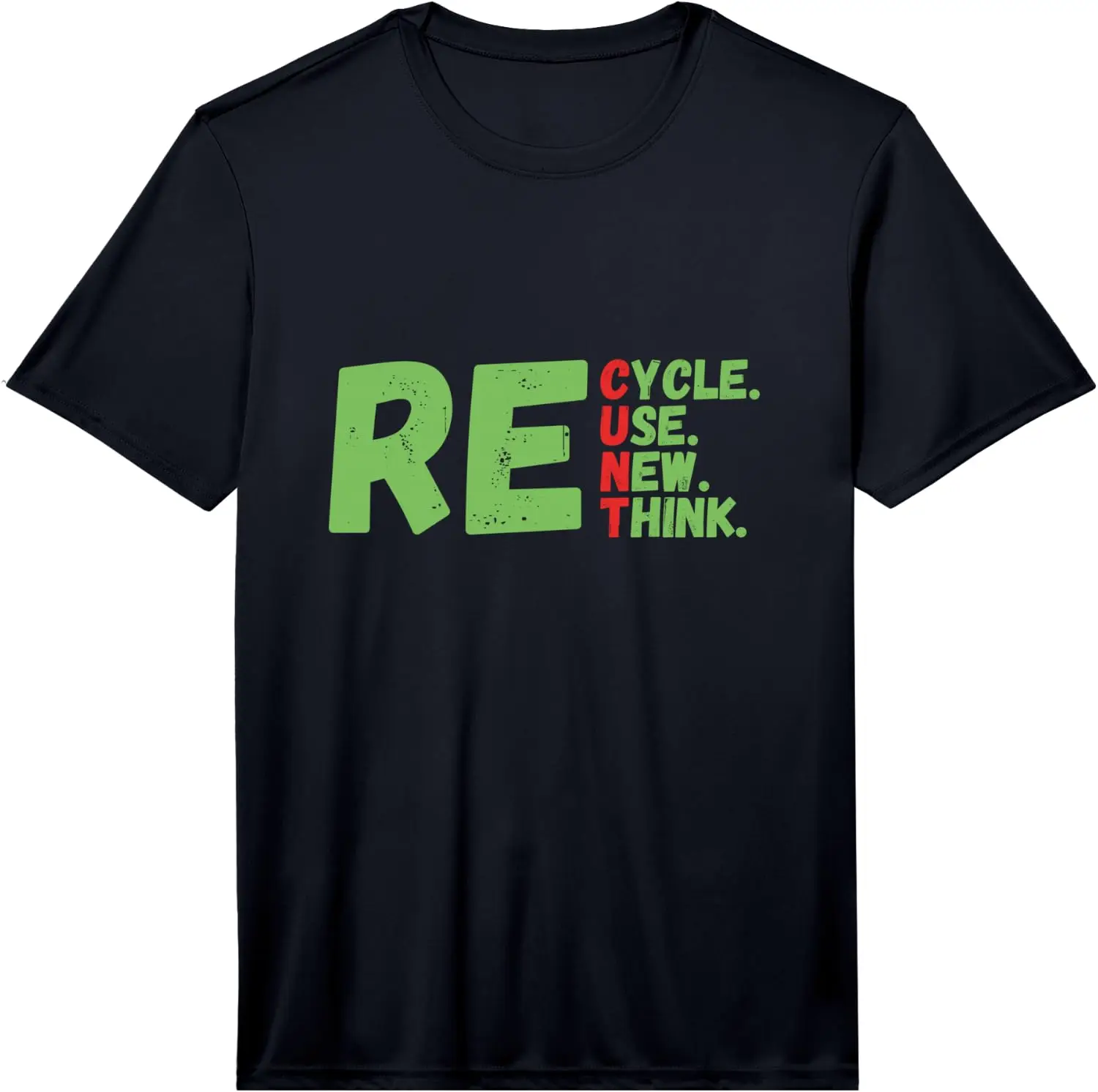 Mens Recycle Reuse Renew Rethink Earth Day 2023 Funny Activism Performance T-Shirt 100% Cotton Trendy Y2K Short-Sleeve Tee – Soft, Quick-Drying, & Moisture-Wicking; Ideal for Sports or Casual Wear; Great Gift for Christmas or Halloween. Environmental.