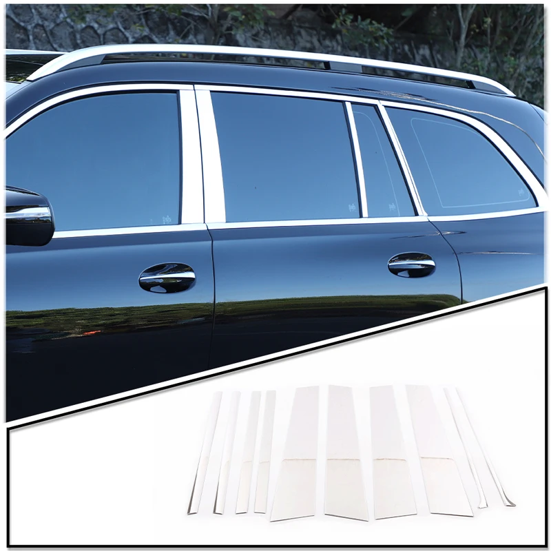 Car B Pillar Panel Cover Aluminum Alloy Car Door Middle Pillar Decor Sticker Car Accessory For Mercedes Benz GLS X167 2021 2022
