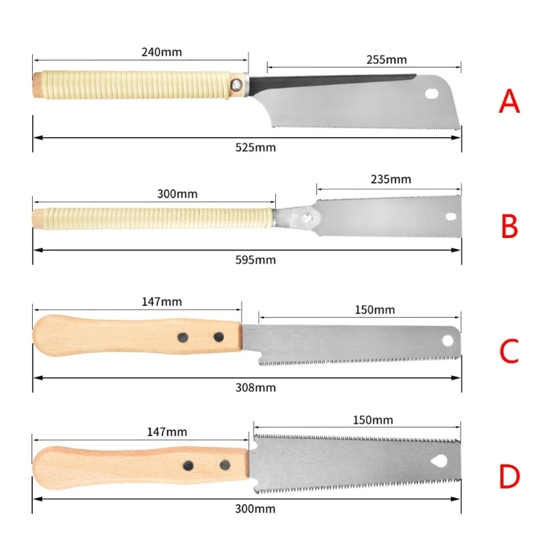 SK5 Double Edged Japanese Hand Saw Wooden Handle Hand Saw Woodworking Pull Sawing Flexible Trim Sawing Fast Cutting Tool