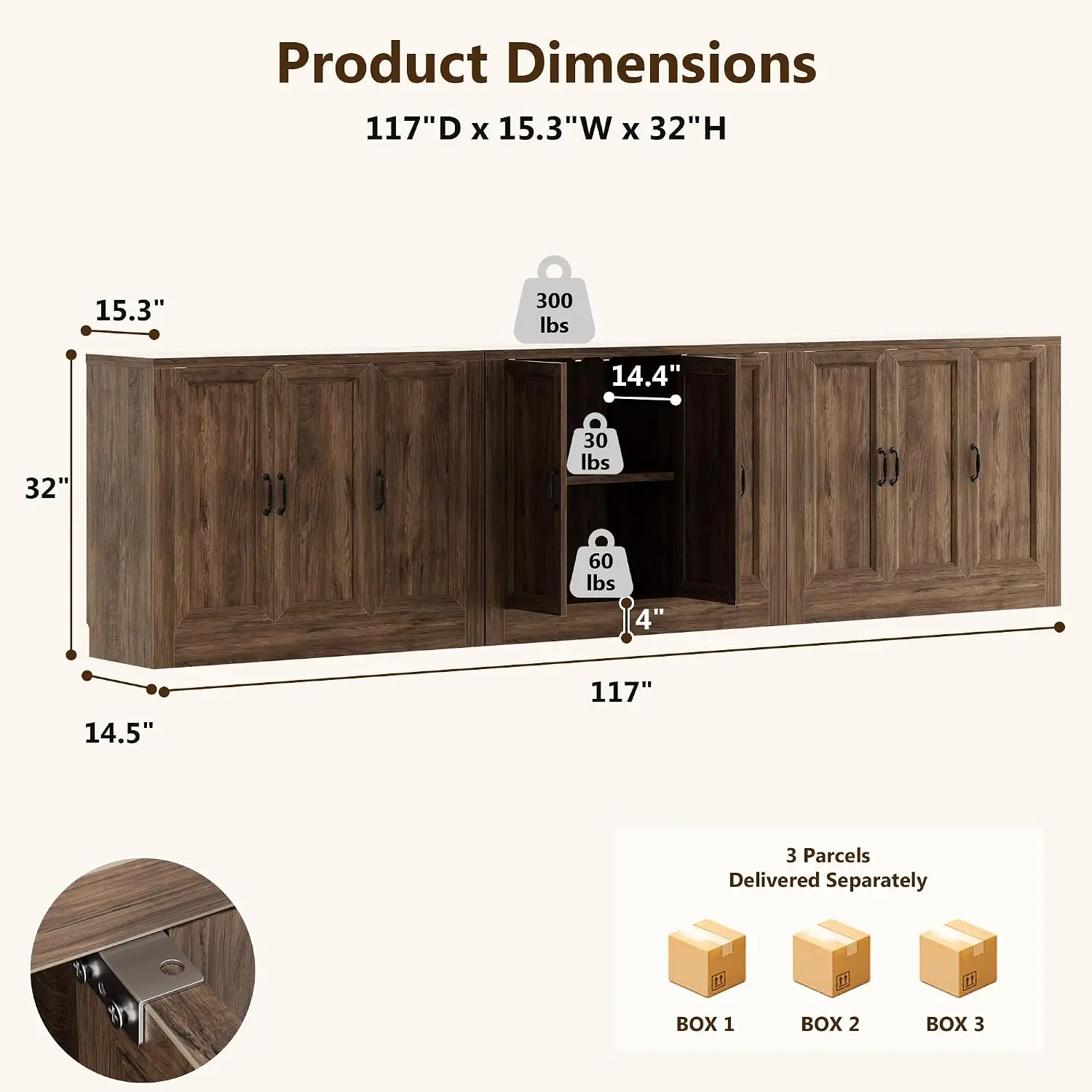 Modern Buffet Cabinet 9 Door 12 Zone Modular Sideboard Adjustable Shelf Coffee Bar Storage Kitchen Living Room, Customized