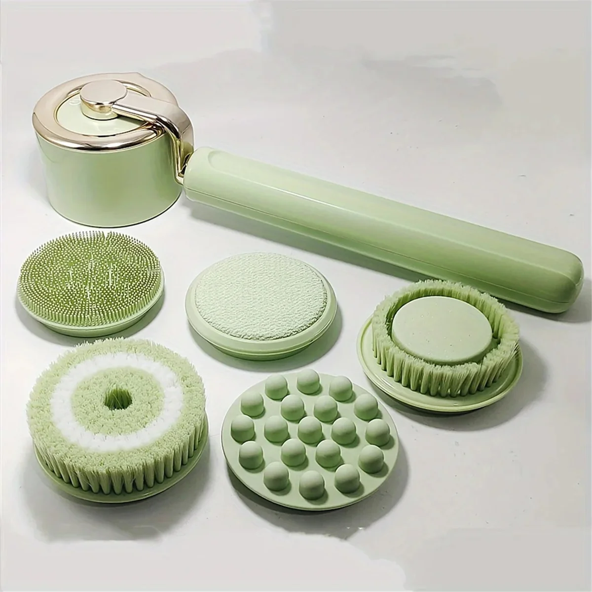 AB51 Electric Bath Brush Electric Body Bath Brush Rechargeable Multi-Functional Long Handle Back Scrub Face Wash Brush
