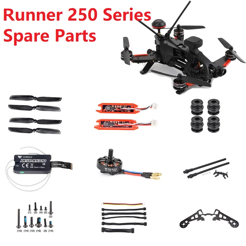 Walkera Runner 250 Advance / 250PRO RC Drone Spare Parts Accessories Propeller Motor Screws Receiver Fixed Plate Main Board