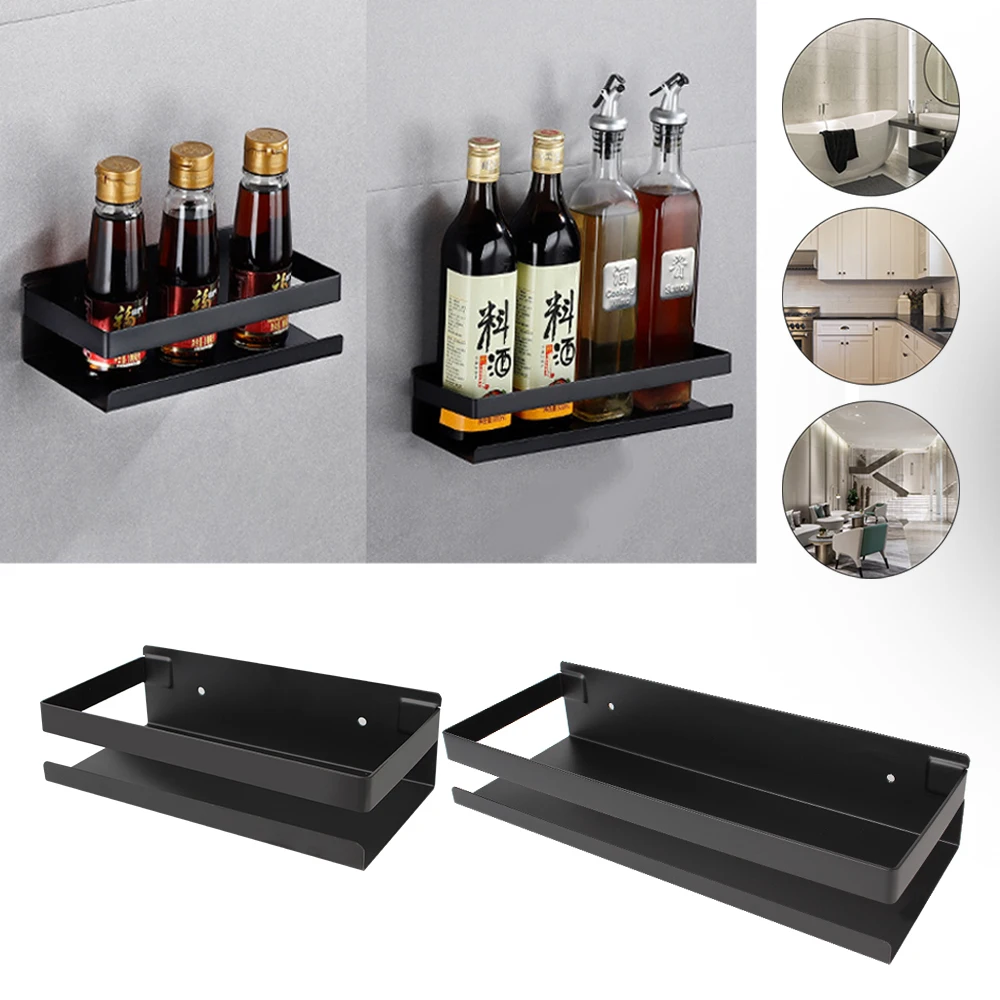 

Настенные полки, полка для ванной комнаты, органайзер для хранения без сверления, стойка из нержавеющей стали, держатель для шампуня, кухонные аксессуары