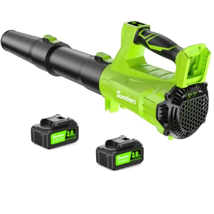 

Electric Leaf Blower Cordless with 2 3.0Ah Battery and Charger, 2 Speed Mode 650CFM 280MPH Patio Tools with 2 Tubes, 20V Batter