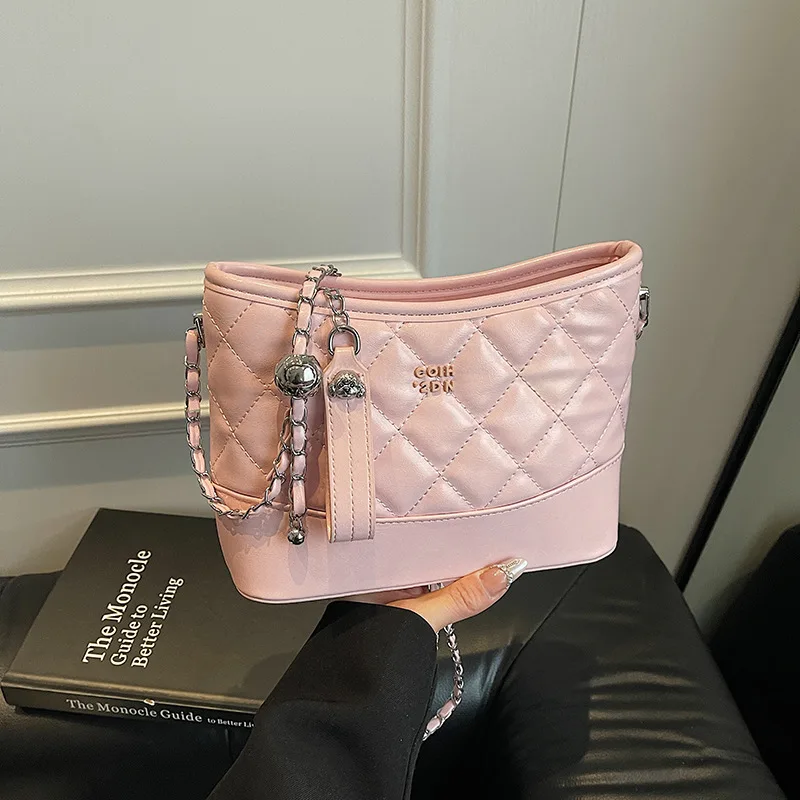 

​ Женская стеганая сумка-хобо с ремешком-цепочкой 2025 года, мини-кошелек через плечо в стиле бохо, винтажная многосторонняя сумка из искусственной кожи ​