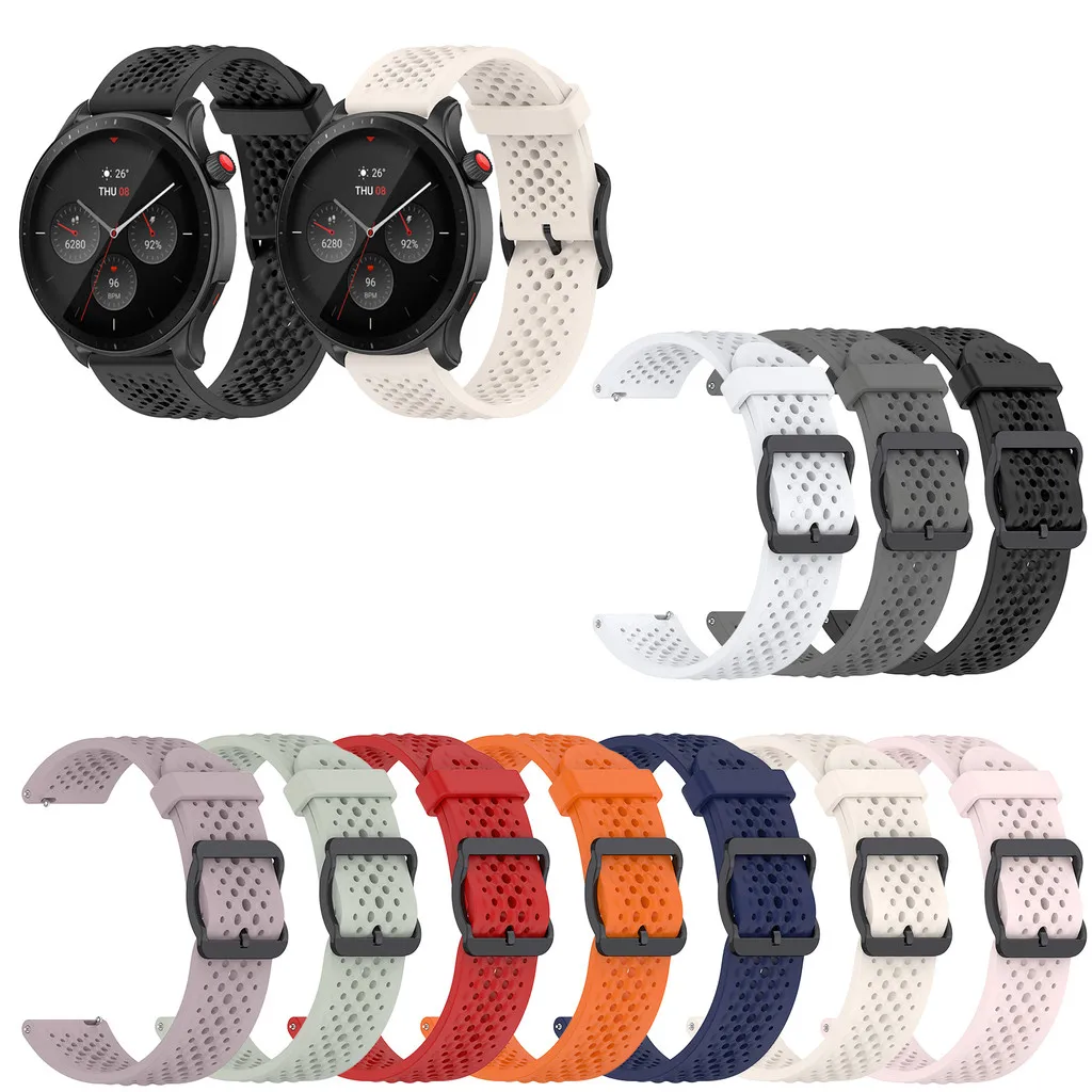 

Силиконовый ремешок на запястье для Huami Amazfit GTR4 GTR 3 Pro GTR2 2e GTR Mini Balance Bip5 pro Active Сменный ремешок для часов
