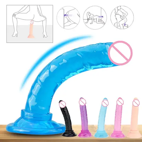 Consolador de Color carne con ventosa, pene realista, Miembro grande suave para mujeres, estimulador del clítoris, masturbador femenino, juguete sexual para el ano lesbico