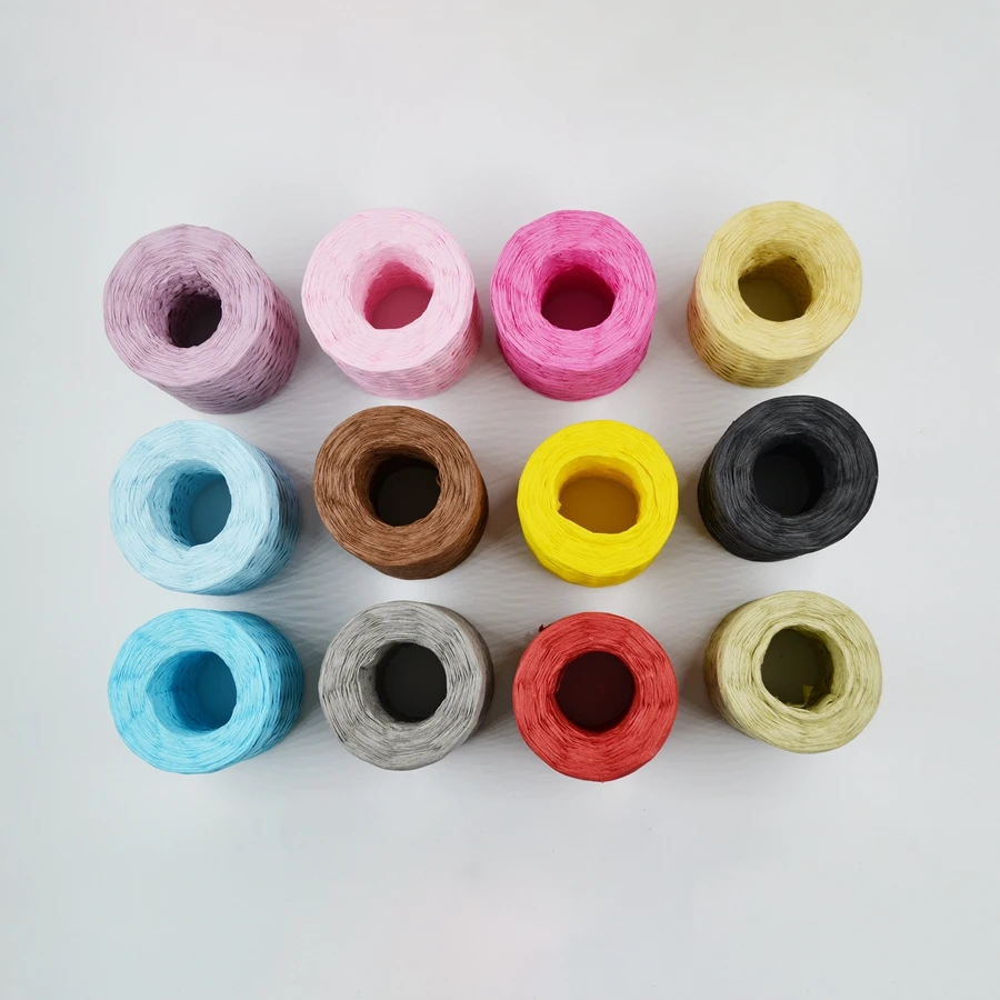 200M Raffia Paper Straw Rope Environmentally Friendly Yarn Handmade Knitting Packaging Belt Rope Crocheting Summer Hat Bags