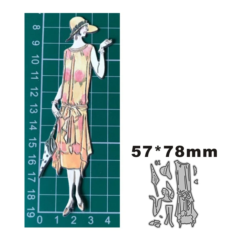 

2023 New Flower Skirt Girl Metal Cutting Dies for Scrapbooking Paper Craft and Card Making Embossing Decor No Stamps
