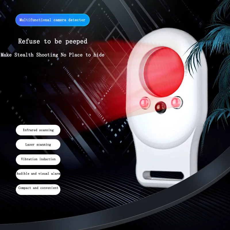 WT14 Hotel Anti Camera Peeping Detector Compact Portable Infrared Scanning Environment Accurate Laser Detection Vibration Alarm