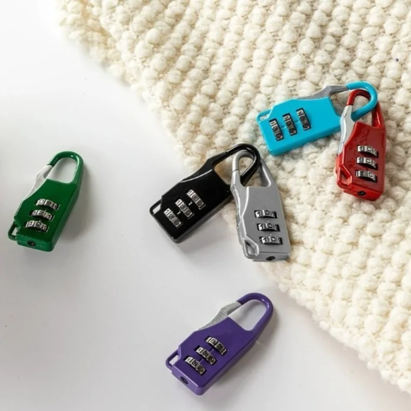 3-digit color mini password combination padlock luggage travel smart lock key anti-theft lock