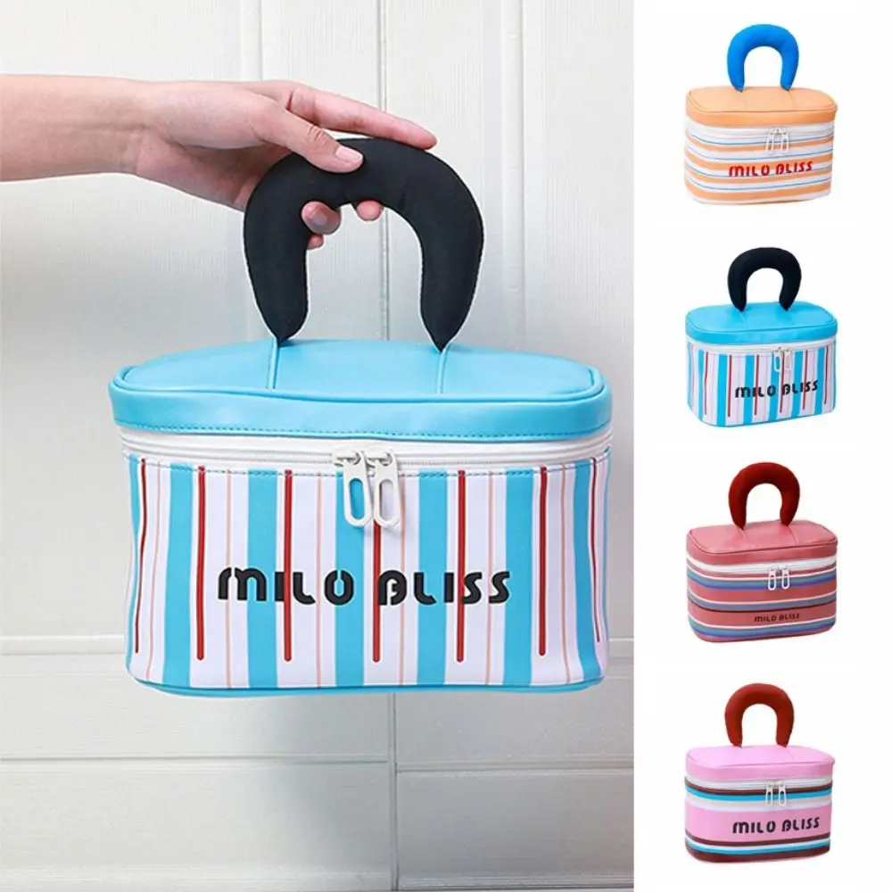 حقيبة تخزين مستحضرات التجميل الإبداعية INS مع مقبض حقيبة ماكياج محمولة تتطابق مع الألوان بسحاب حقيبة مستحضرات التجميل لوازم الحمام #2