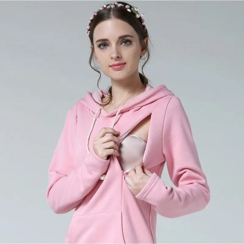 Sudaderas con capucha Materni, ropa de lactancia para mujer, estera de lactancia, sudaderas cómodas de invierno para mujeres embarazadas