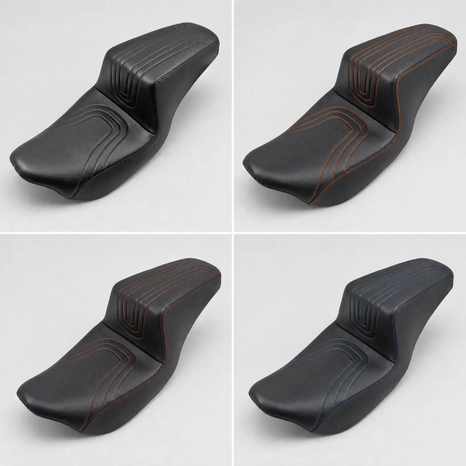 Motorcycle Seat Backrest Pad for Cruiser Touring Bikes with Textured Grip Surface Metal Plastic PU Construction