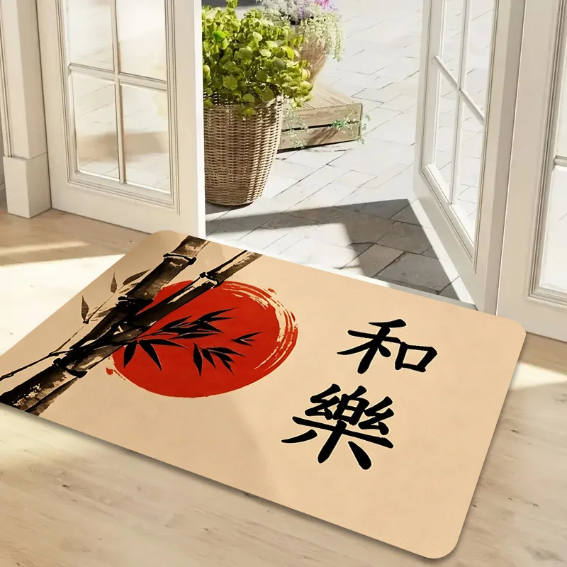 Sunflower Border Welcome Letter Doormat Entry Decorative Rug Anti Slip Floor Mat For Outdoor Front Door Entry Decor Use