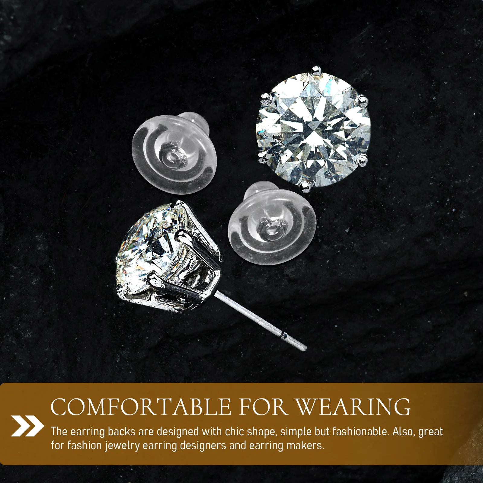 

10Pcs Earring Backs Silicone Alloy Replacement Secure Earring Stoppers for Studs Women Teens Fashion Jewelry DIY Accessory